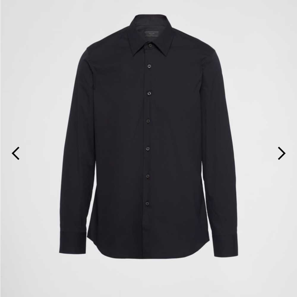 Men's Prada Stretch Cotton Shirt in Black